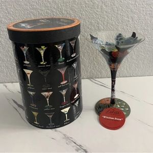 Lolita " Witches Stew" Love My Martini Glass New w/ Box Halloween Spooky Graphic